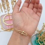 Load image into Gallery viewer, 18K Real Gold U-Link Bracelet