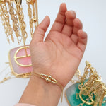 Load image into Gallery viewer, 18K Real Gold U-Link Bracelet
