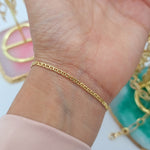 Load image into Gallery viewer, 18K Real Gold Flat Linked Bracelet