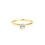 Load image into Gallery viewer, 18K Pure Gold Engagement Ring w/ Zircon Stone | Ring | 18K Gold Jewelry
