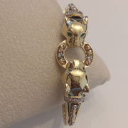 18K Solid Gold Elegant Panther Bangle