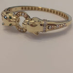 Load image into Gallery viewer, 18K Solid Gold Elegant Panther Bangle