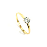 Load image into Gallery viewer, 18K Pure Gold Engagement Ring w/ Zircon Stone | Ring | 18K Gold Jewelry
