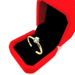 Load image into Gallery viewer, 18K Pure Gold Engagement Ring w/ Zircon Stone | Ring | 18K Gold Jewelry
