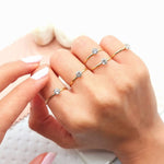 Load image into Gallery viewer, 18K Pure Gold Engagement Ring w/ Zircon Stone | Ring | 18K Gold Jewelry
